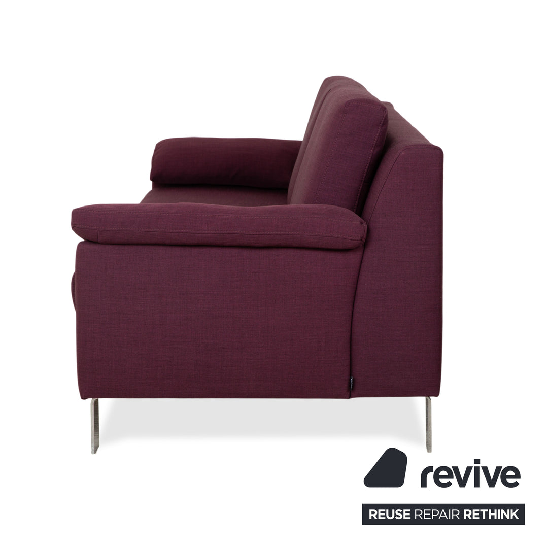 Canapé trois places Ewald Schillig Flex Plus en tissu violet aubergine rouge
