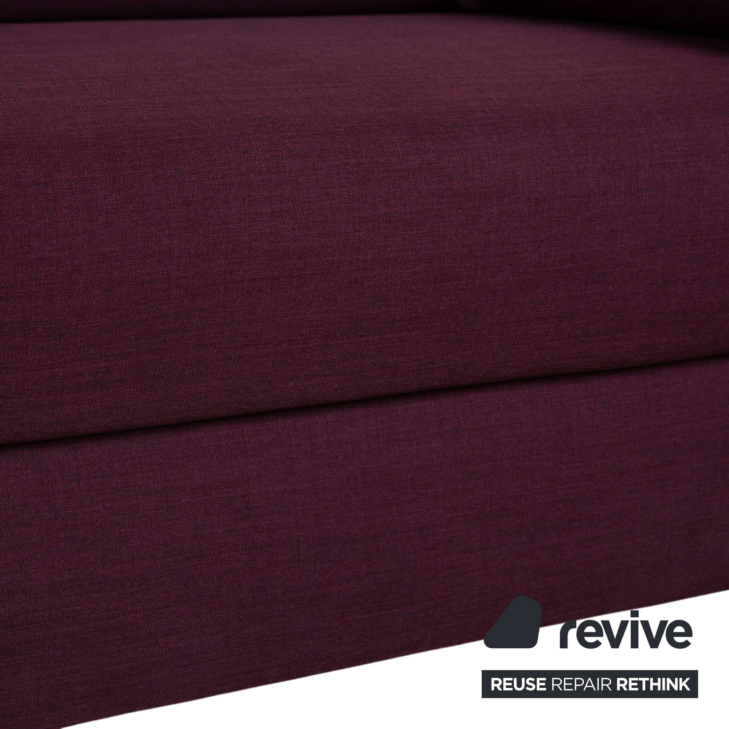 Canapé trois places Ewald Schillig Flex Plus en tissu avec pouf, violet, aubergine et rouge