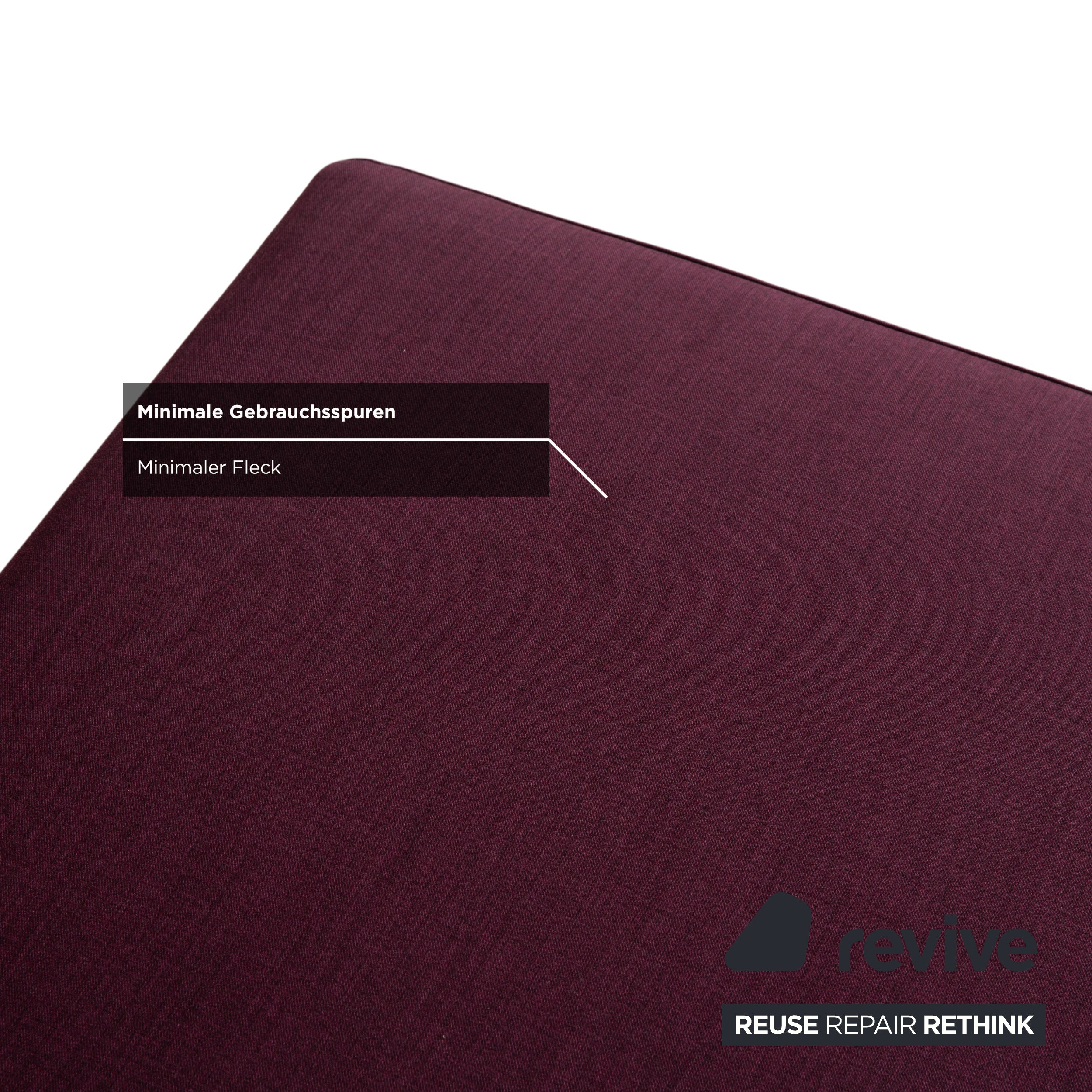 Canapé trois places Ewald Schillig Flex Plus en tissu avec pouf, violet, aubergine et rouge