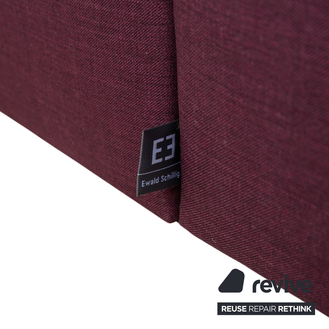 Canapé trois places Ewald Schillig Flex Plus en tissu avec pouf, violet, aubergine et rouge