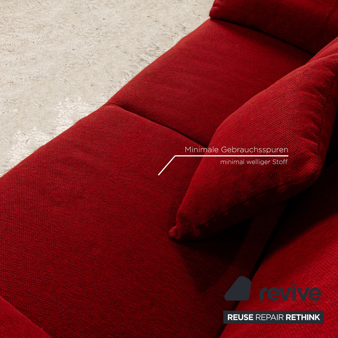 Ewald Schillig Flex Plus Stoff Dreisitzer Rot Sofa Couch