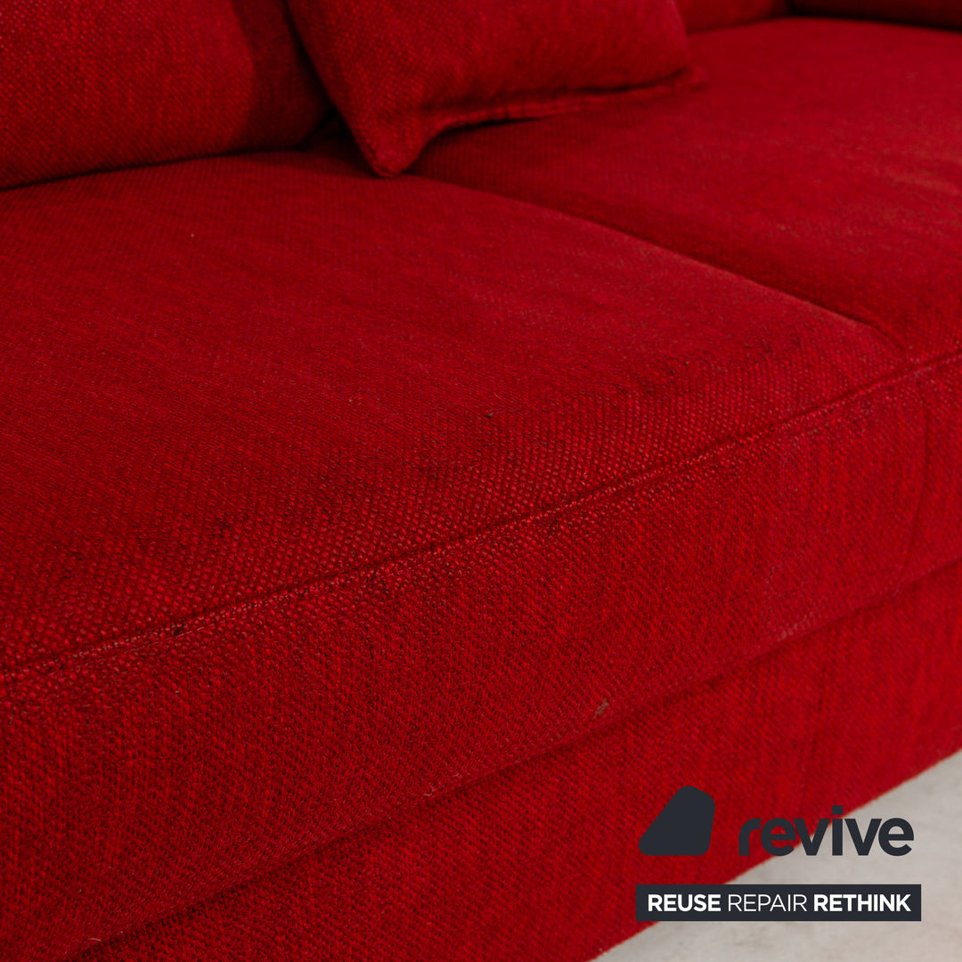 Ewald Schillig Flex Plus Stoff Dreisitzer Rot Sofa Couch