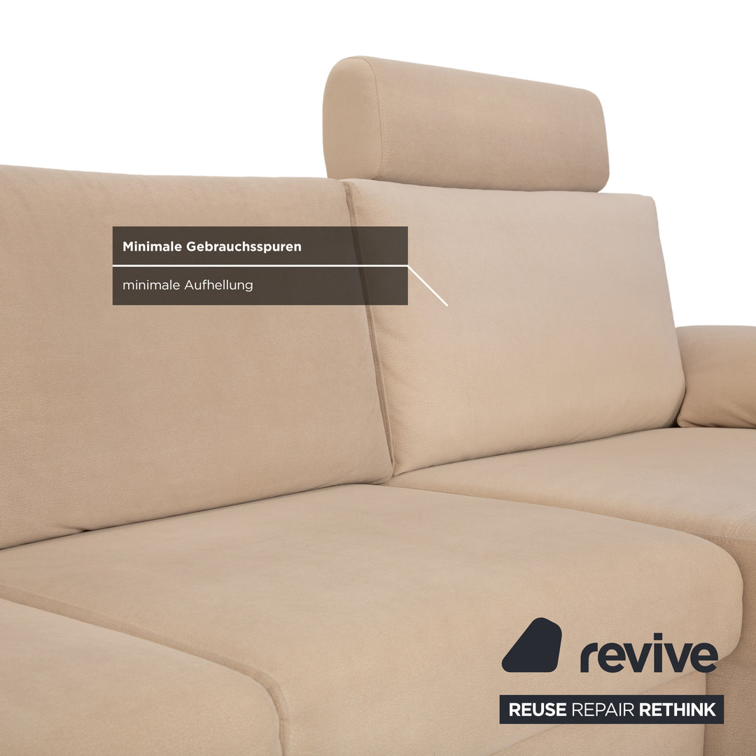 Ewald Schillig Flex Plus Stoff Ecksofa Beige Sofa Couch Kopfstütze
