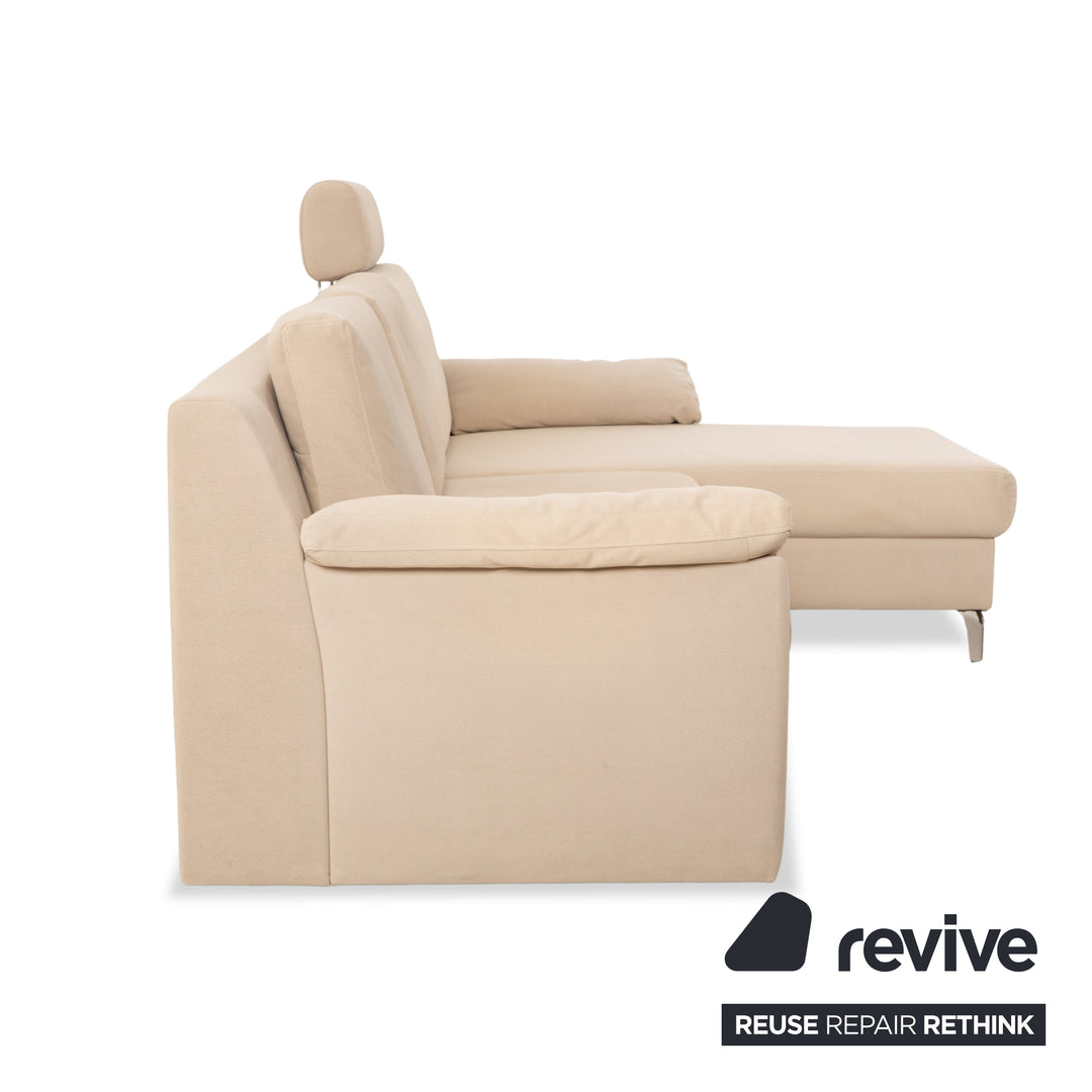 Ewald Schillig Flex Plus Stoff Ecksofa Beige Sofa Couch Kopfstütze
