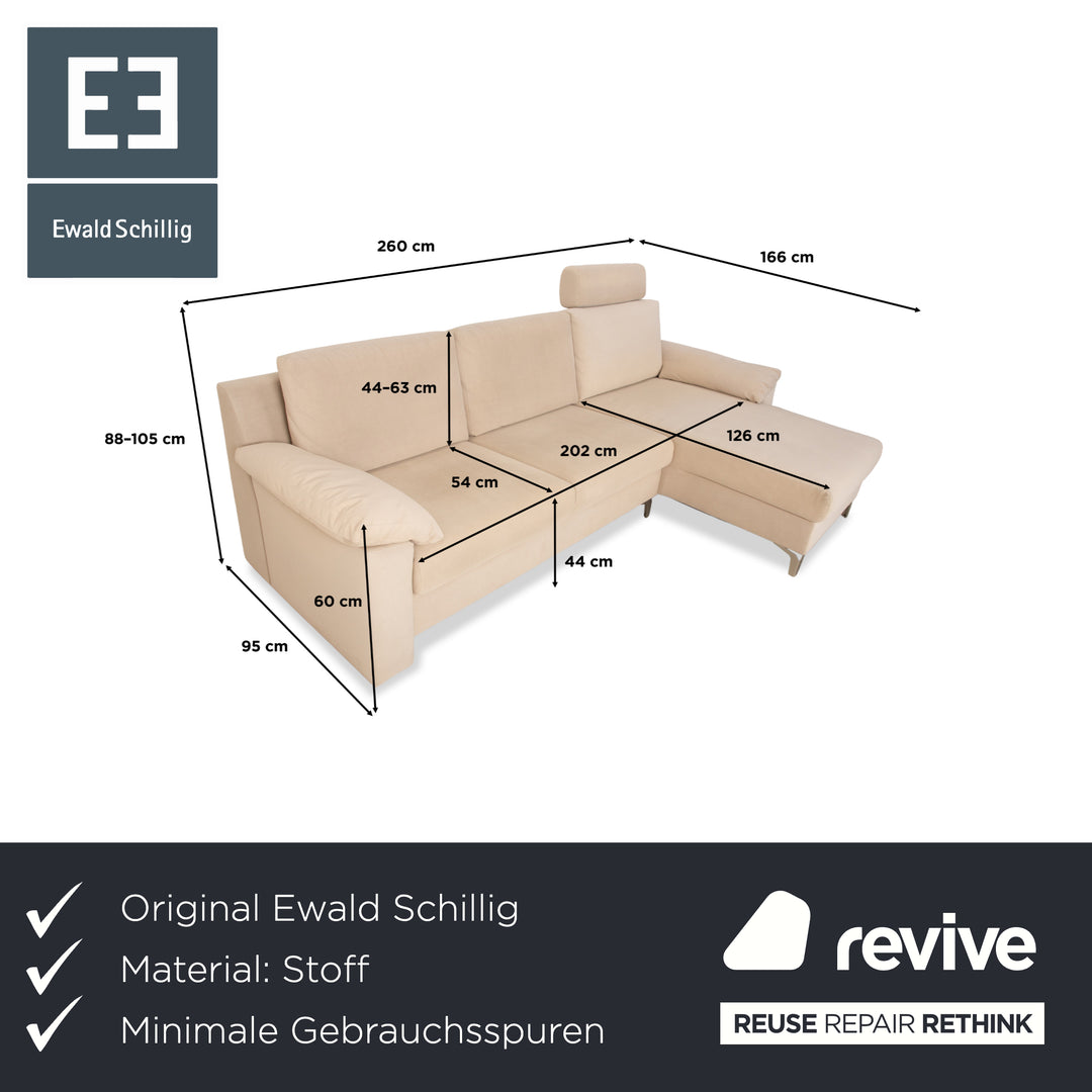 Ewald Schillig Flex Plus Stoff Ecksofa Beige Sofa Couch Kopfstütze