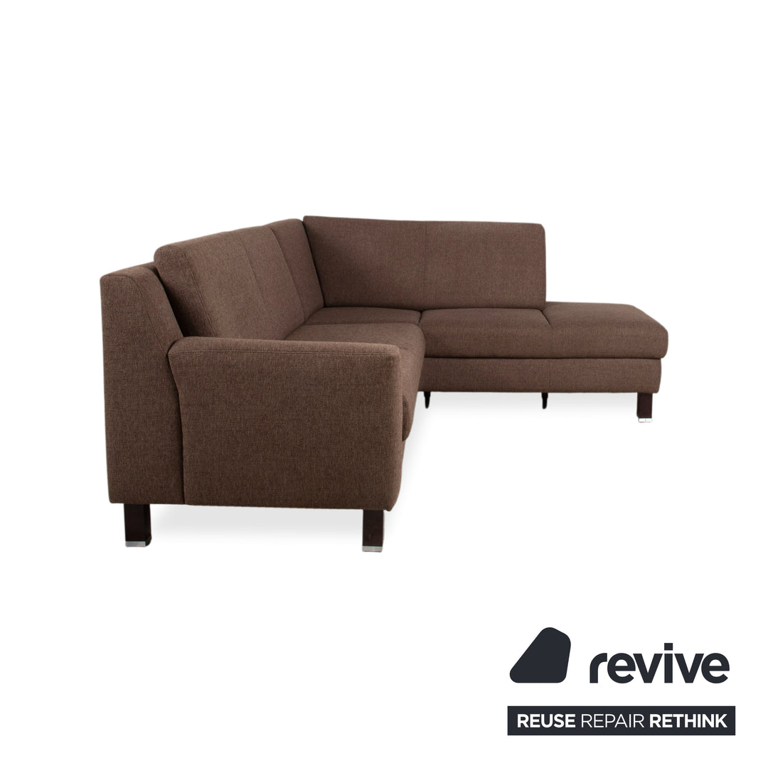 Ewald Schillig Flex Plus Stoff Ecksofa Braun manuelle Funktion Sofa Couch