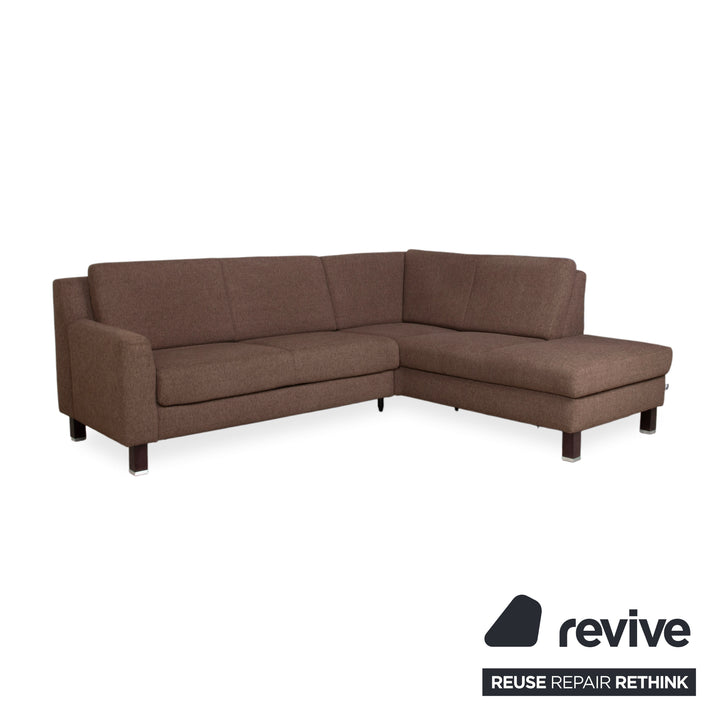 Ewald Schillig Flex Plus Stoff Ecksofa Braun manuelle Funktion Sofa Couch