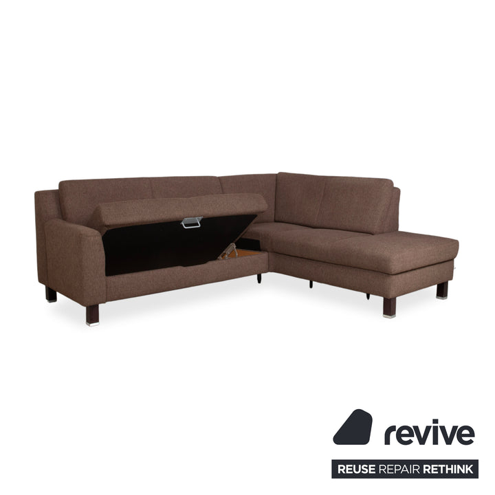 Ewald Schillig Flex Plus Stoff Ecksofa Braun manuelle Funktion Sofa Couch
