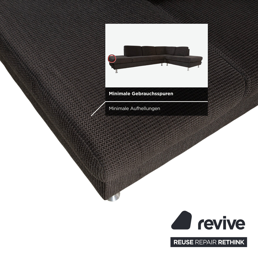 Ewald Schillig Flex Plus Canapé d'angle en tissu Gris Canapé