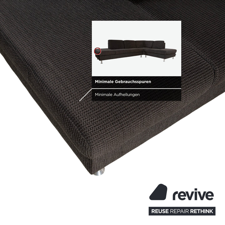 Ewald Schillig Flex Plus Canapé d'angle en tissu Gris Canapé