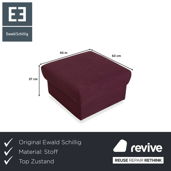 Tabouret en tissu Ewald Schillig Flex Plus violet rouge aubergine
