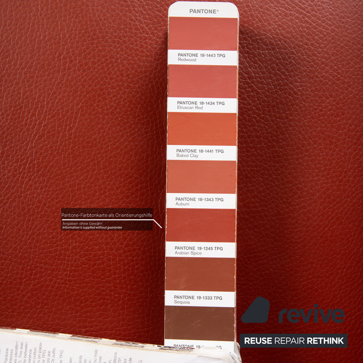 Ewald Schillig Florenz Leder Dreisitzer Braun Rot Sofa Couch