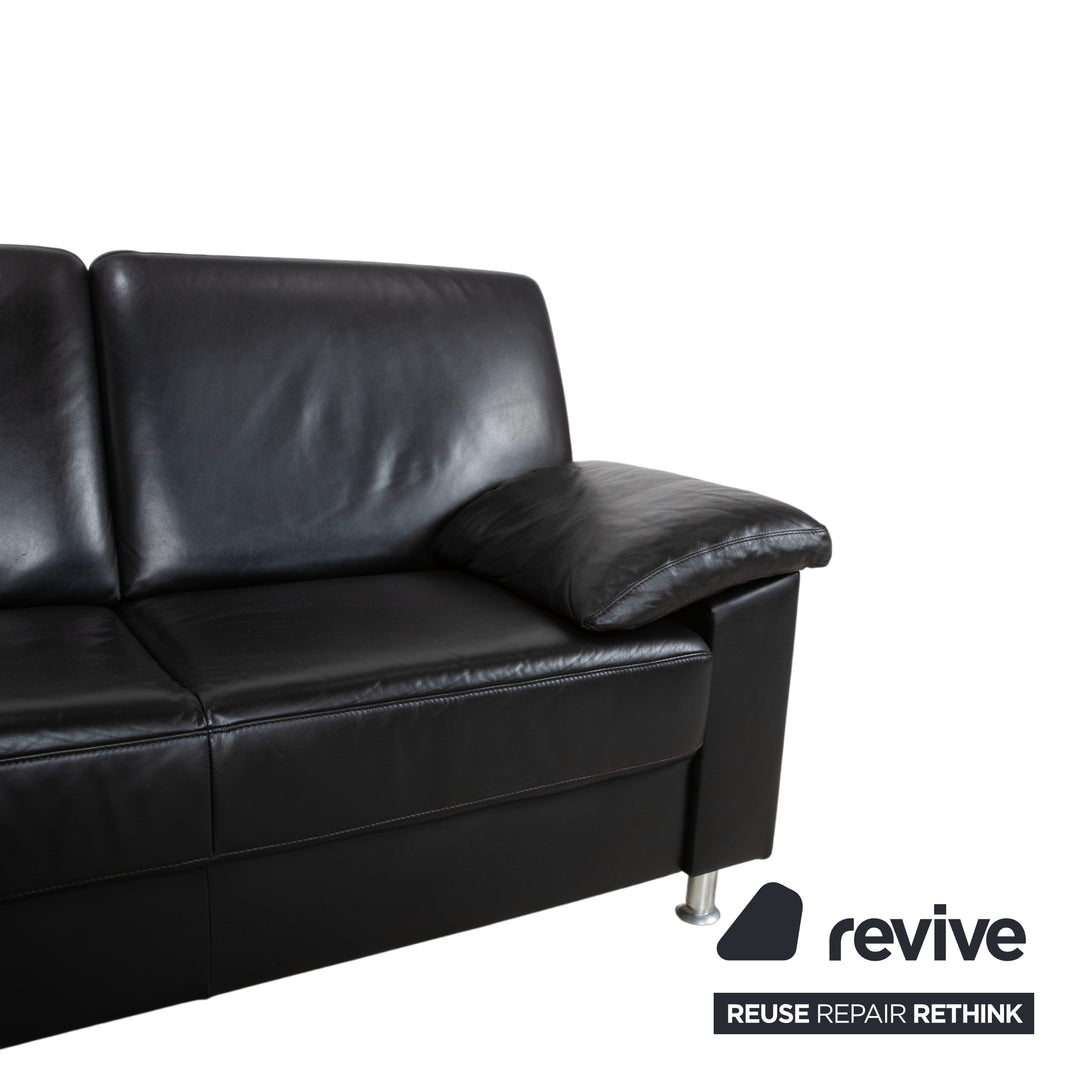 Ewald Schillig Florenz Leder Ecksofa Schwarz