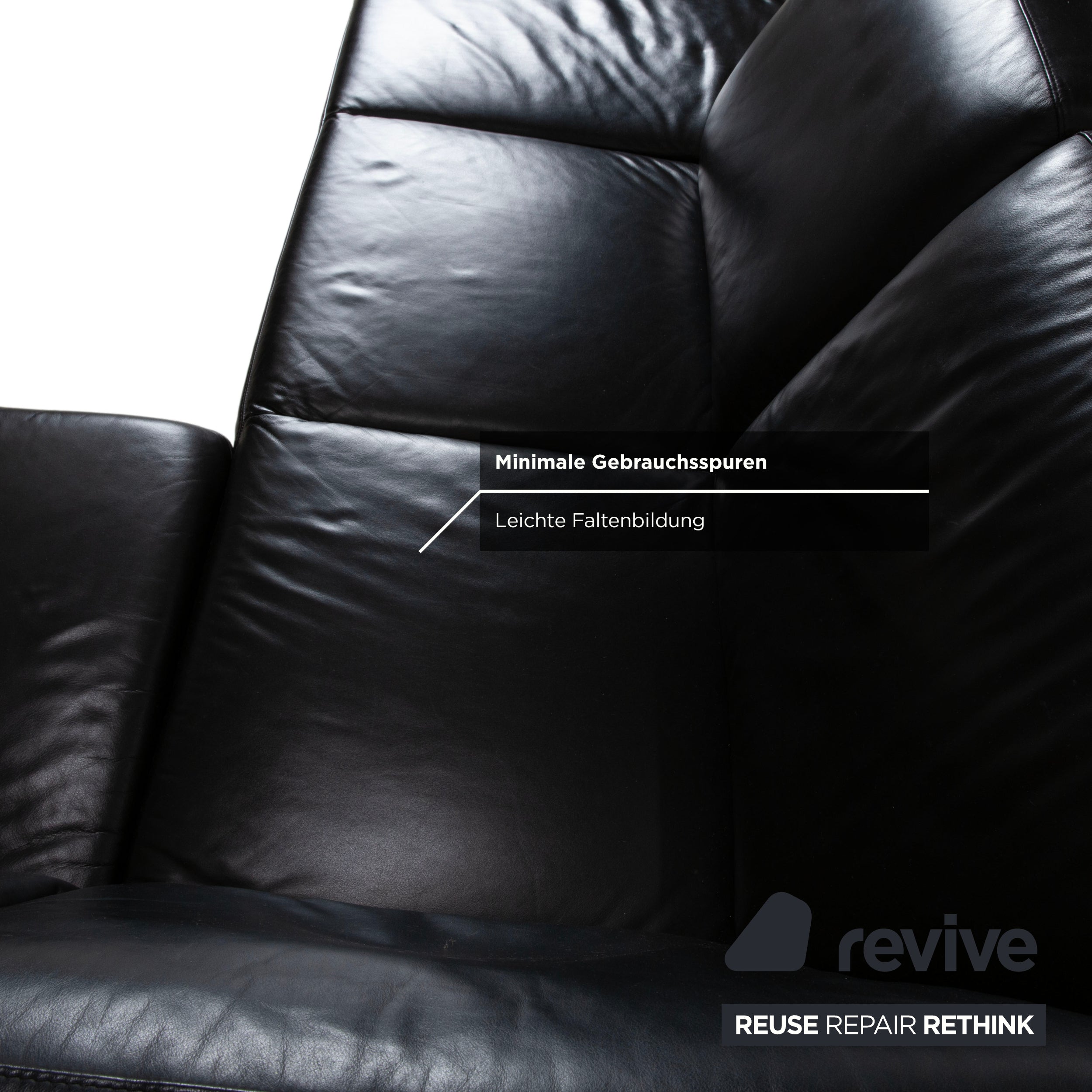 Ewald Schillig Florenz Leder Ecksofa Schwarz