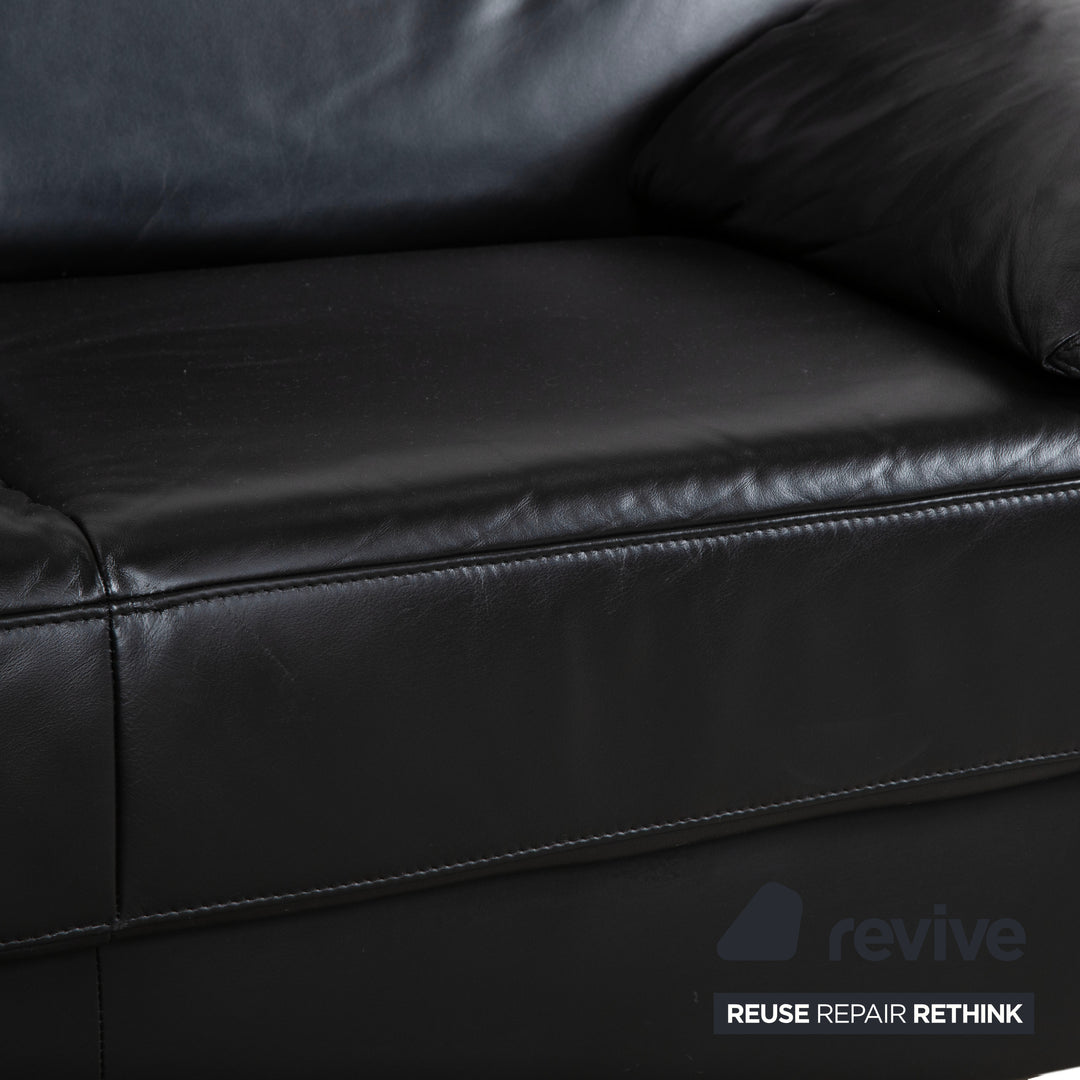 Ewald Schillig Florenz Leder Ecksofa Schwarz
