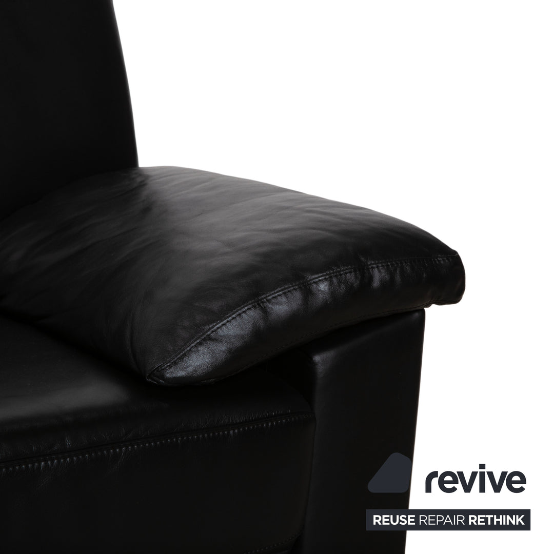 Ewald Schillig Florenz Leder Ecksofa Schwarz