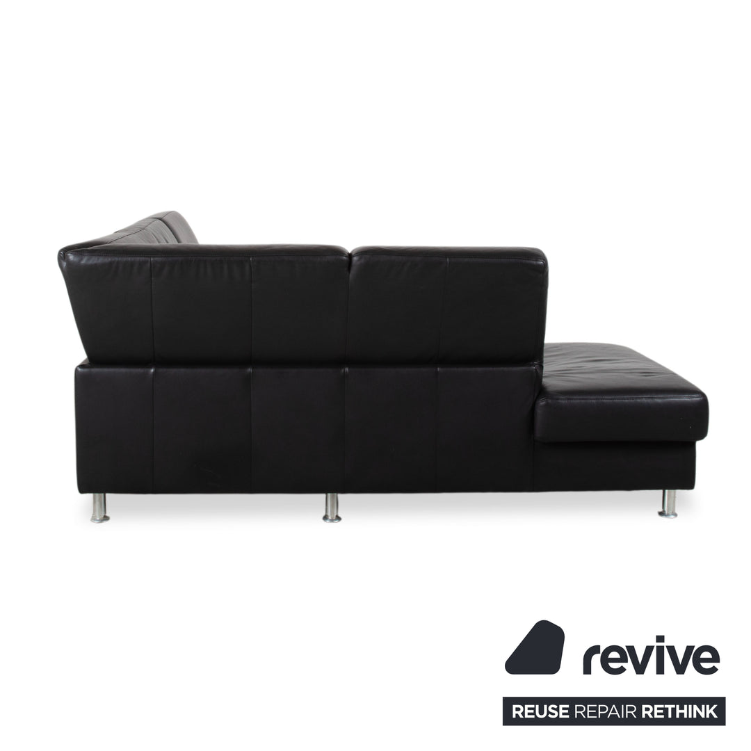 Ewald Schillig Florenz Leder Ecksofa Schwarz