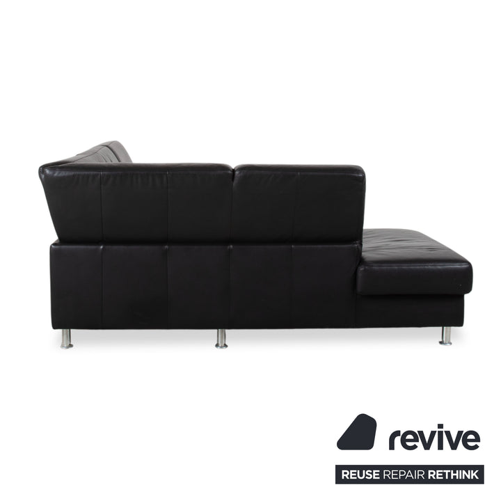 Ewald Schillig Florenz Leder Ecksofa Schwarz
