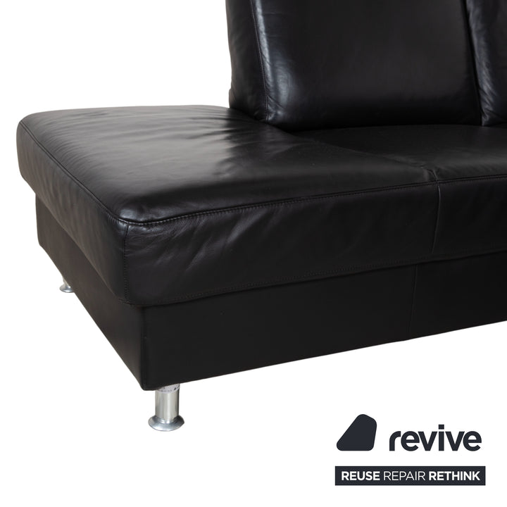 Ewald Schillig Florenz Leder Ecksofa Schwarz