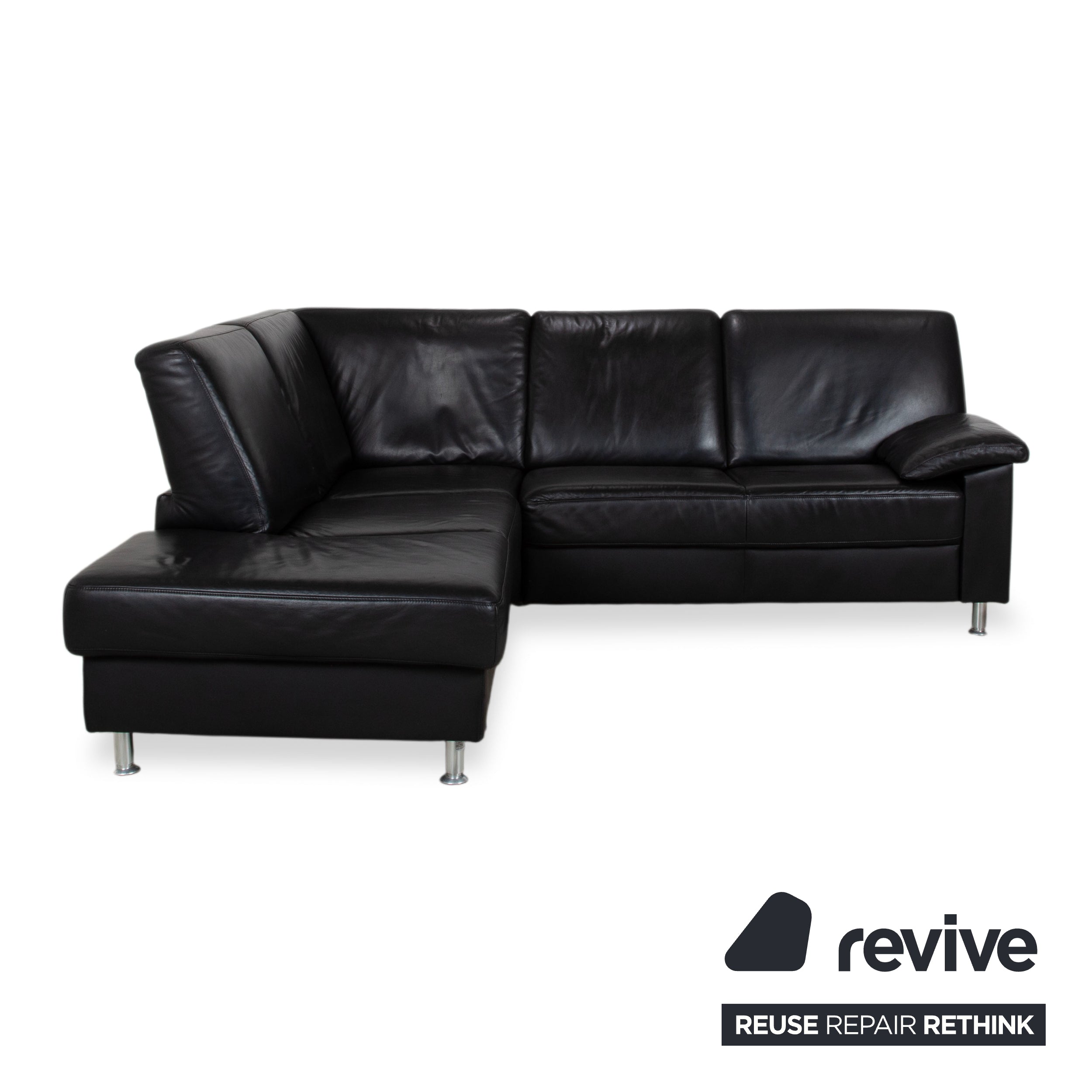Ewald Schillig Florenz Leder Ecksofa Schwarz