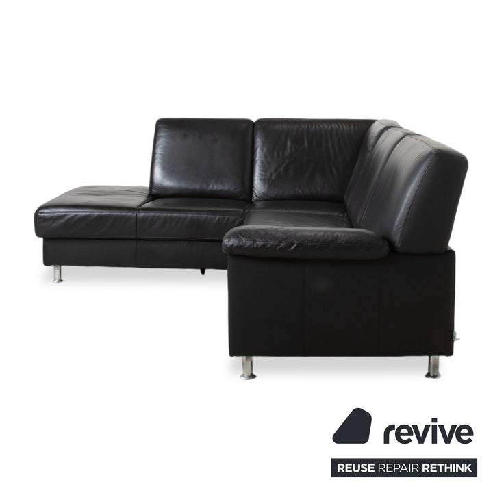 Ewald Schillig Florenz Leder Ecksofa Schwarz