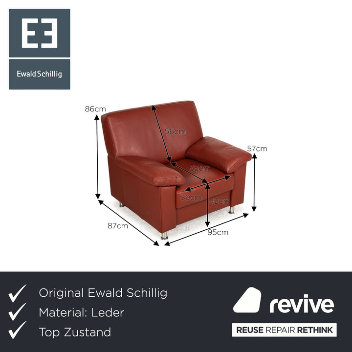 Ewald Schillig Florenz Leder Sessel Braun Rot