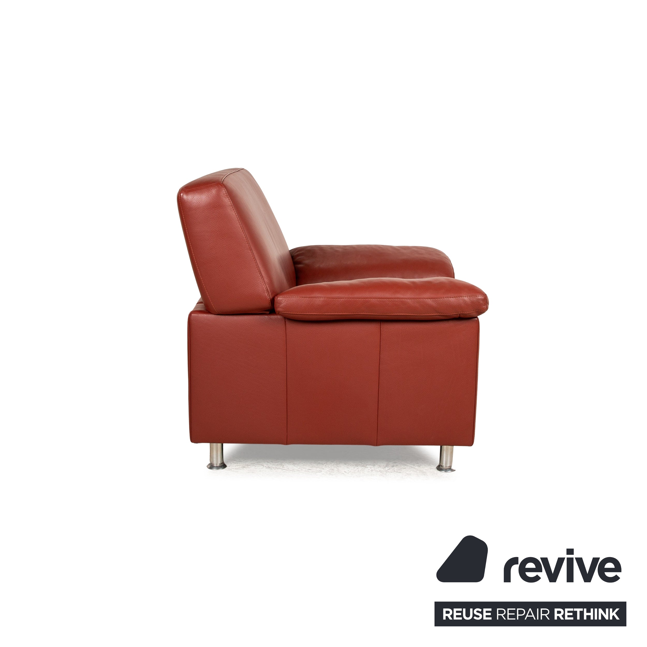 Ewald Schillig Fauteuil en Cuir Florence Marron Rouge