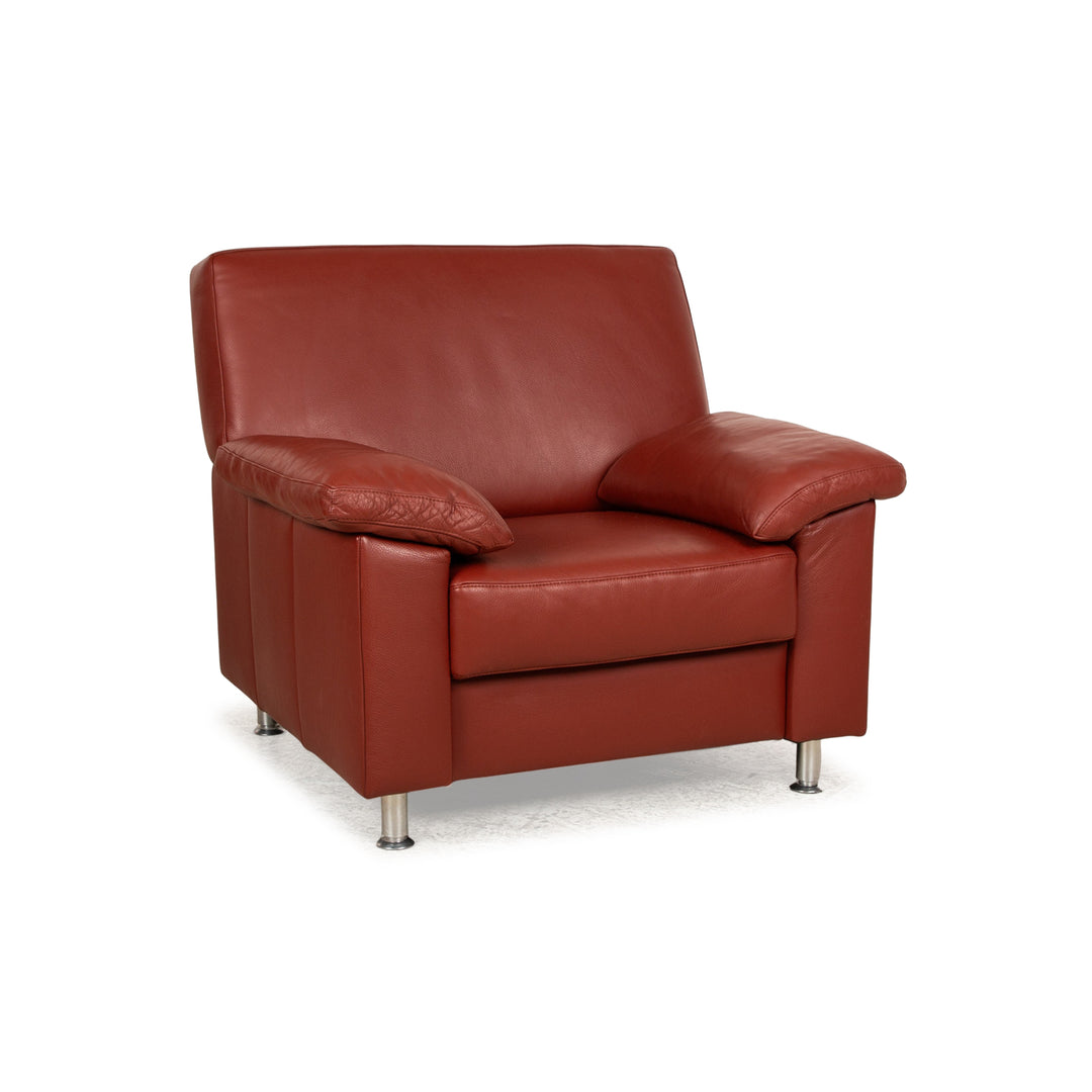 Ewald Schillig Florenz leather armchair brown red