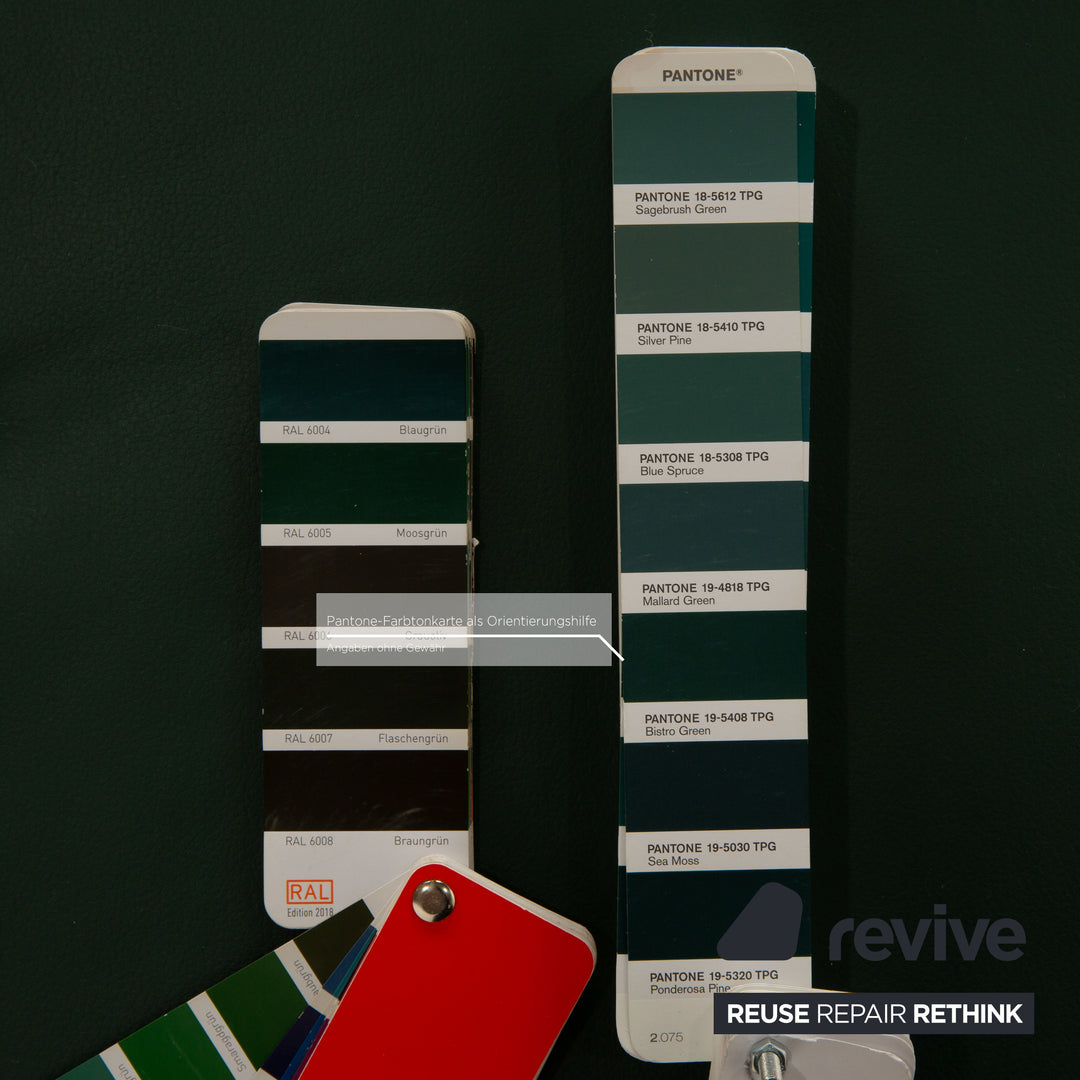 Ewald Schillig Florenz Leder Sofa Garnitur Grün Ecksofa Zweisitzer Hocker