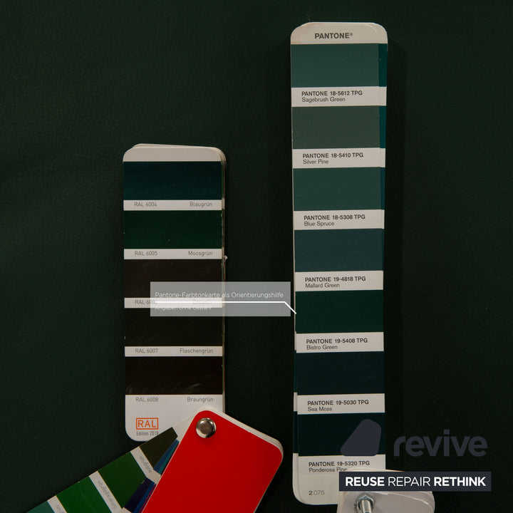 Ewald Schillig Florenz Leder Sofa Garnitur Grün Ecksofa Zweisitzer Hocker