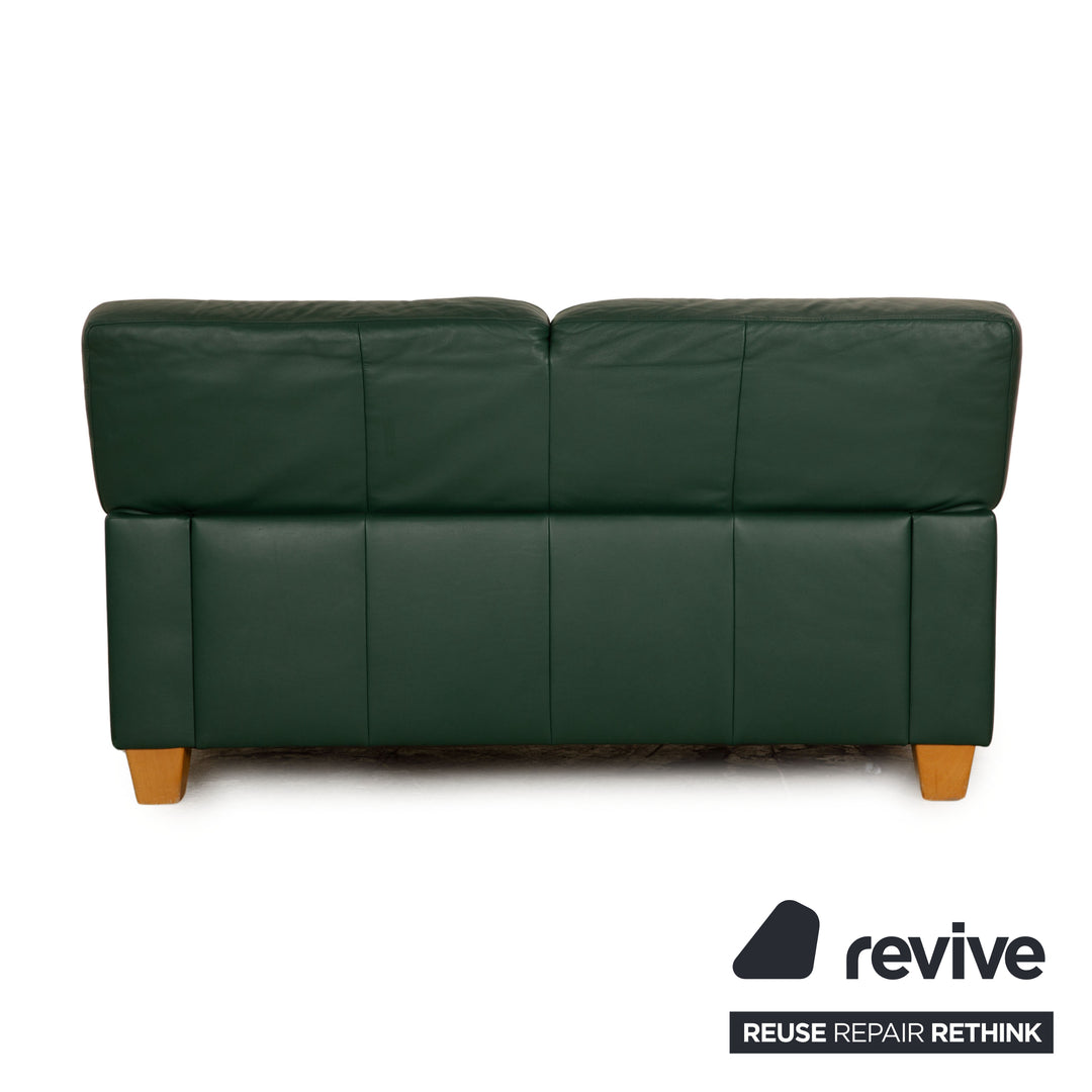 Ewald Schillig Florence Leather Two Seater Green Sofa Couch