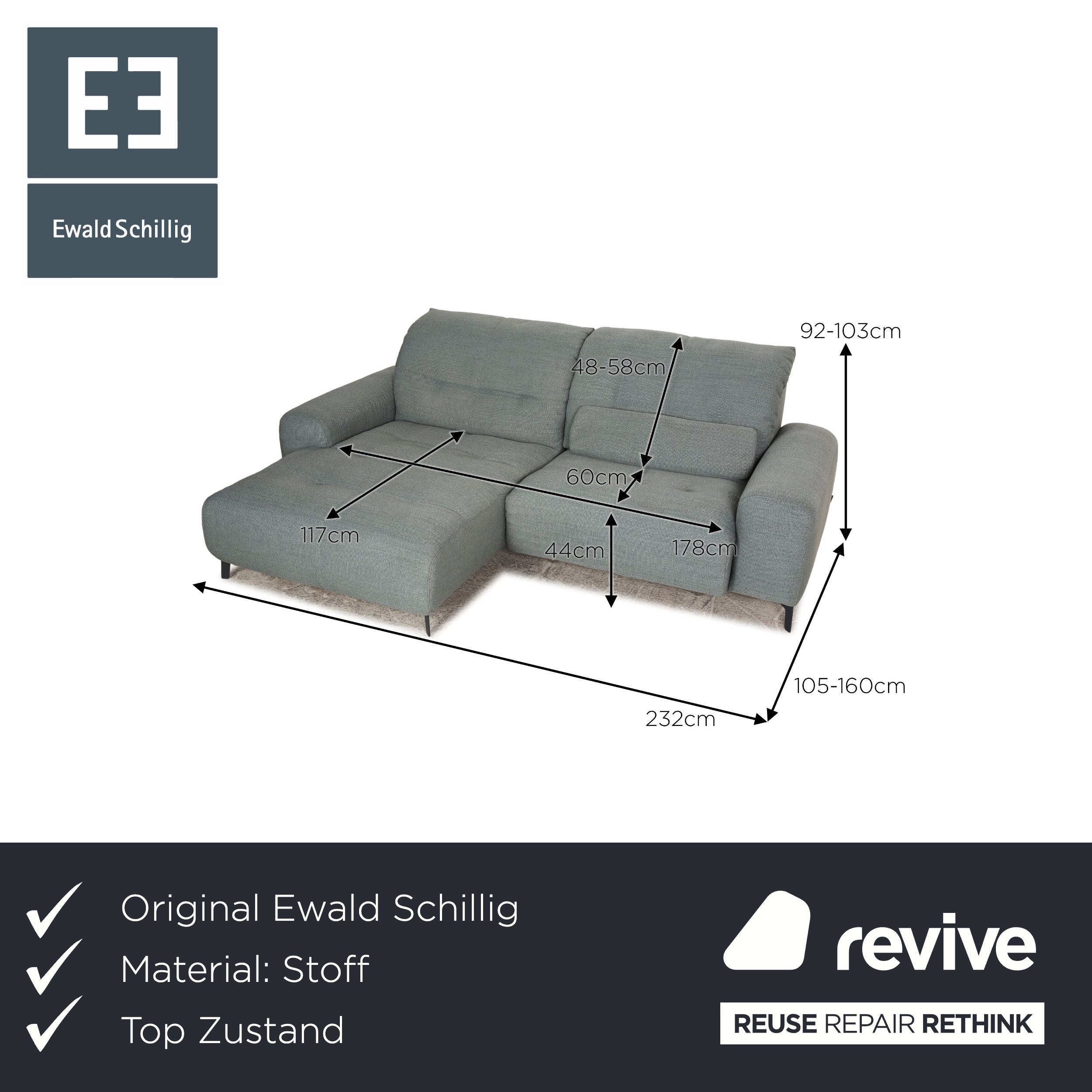 Ewald Schillig Gladiola Plus Stoff Ecksofa Türkis Sofa Couch Funktion