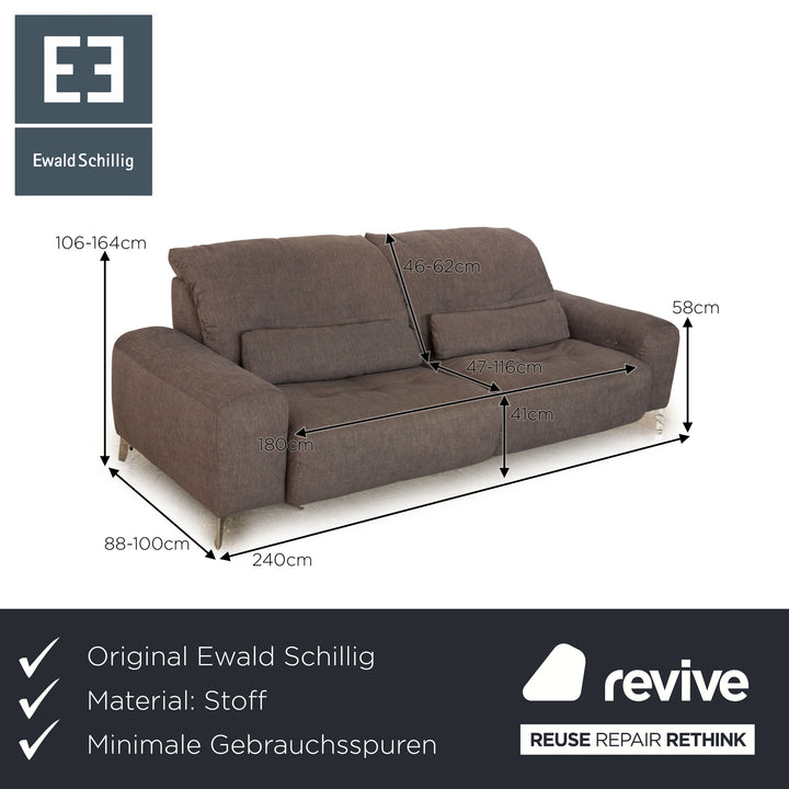 Ewald Schillig Gladiola Plus Stoff Zweisitzer Grau elektrische Funktion