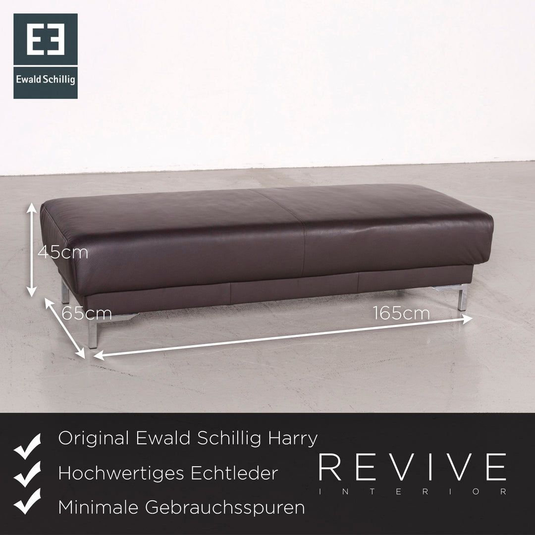 Ewald Schillig Harry Designer Leder Sofa Hocker Garnitur Braun Echtleder Dreisitzer Couch #7587
