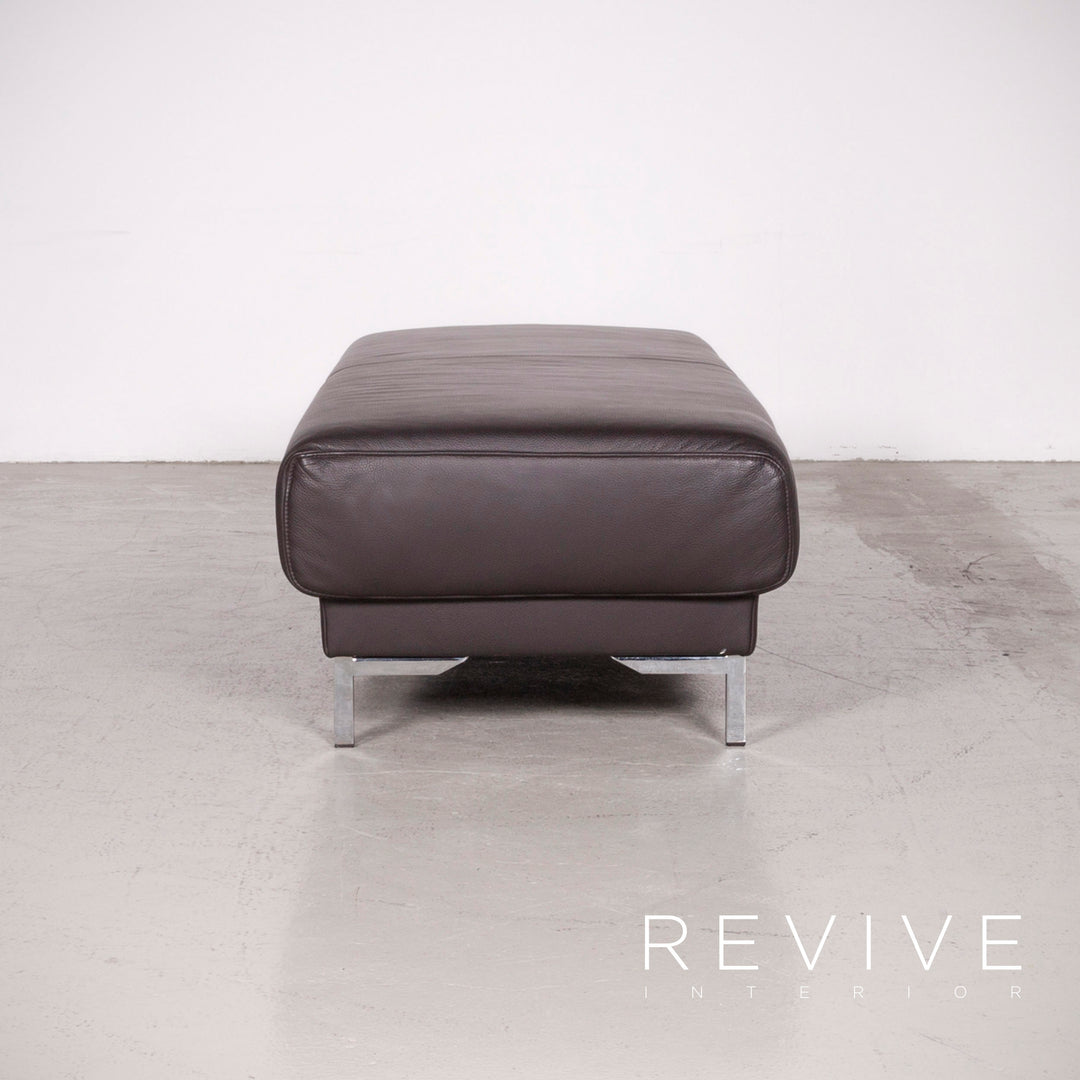 Ewald Schillig Harry Designer Leder Sofa Hocker Garnitur Braun Echtleder Dreisitzer Couch #7587