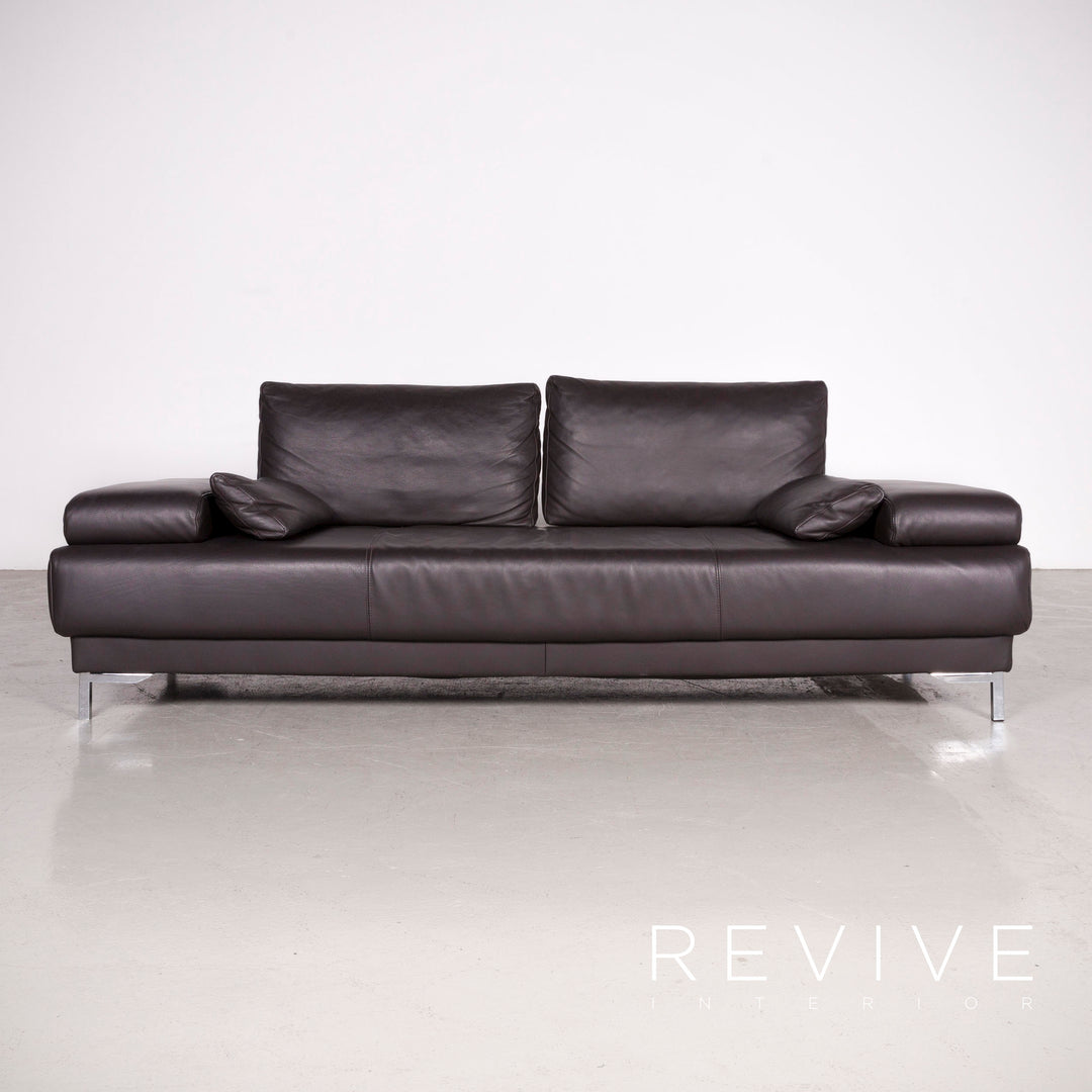 Ewald Schillig Harry Designer Leder Sofa Braun Echtleder Dreisitzer Couch #7440