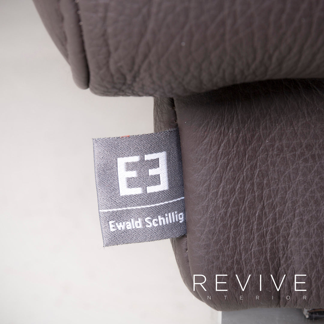 Ewald Schillig Harry Designer Leder Sofa Braun Echtleder Dreisitzer Couch #7440