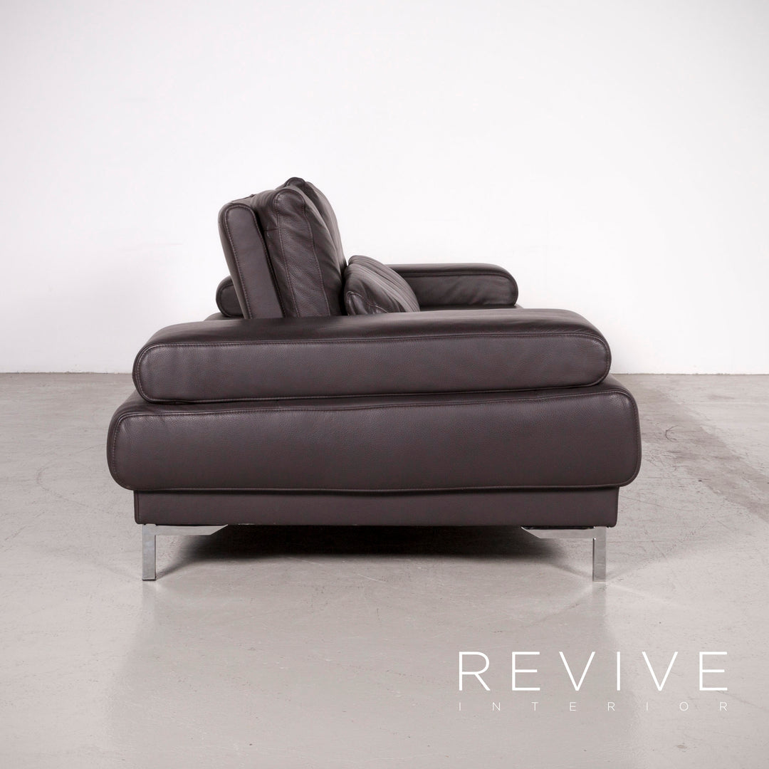 Ewald Schillig Harry Designer Leder Sofa Braun Echtleder Dreisitzer Couch #7440