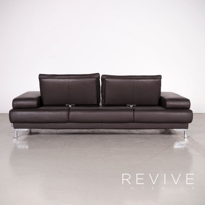 Ewald Schillig Harry Designer Leder Sofa Braun Echtleder Dreisitzer Couch #7440