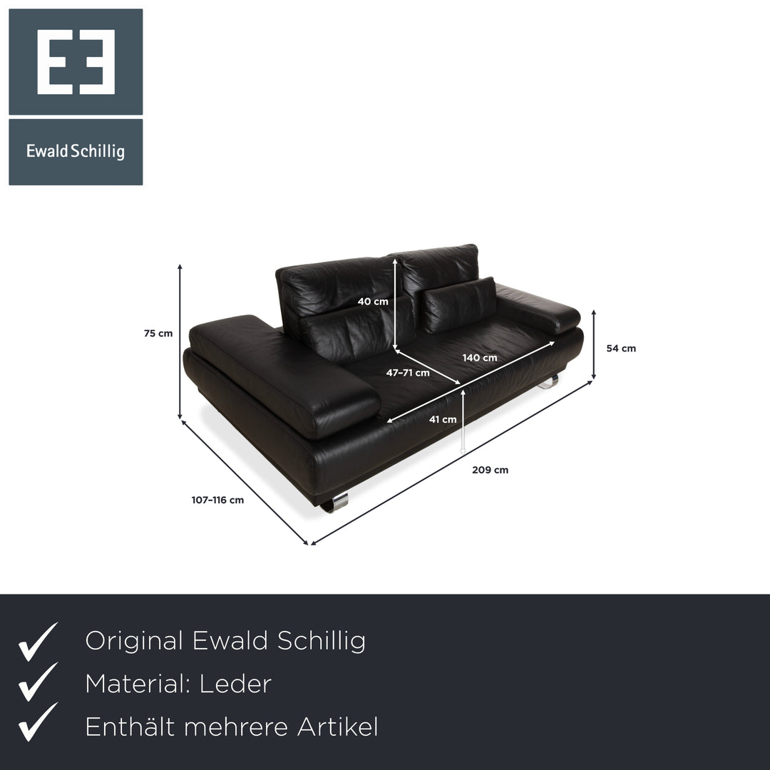 Canapé deux places Ewald Schillig Harry en cuir chromé noir, manuel d'utilisation