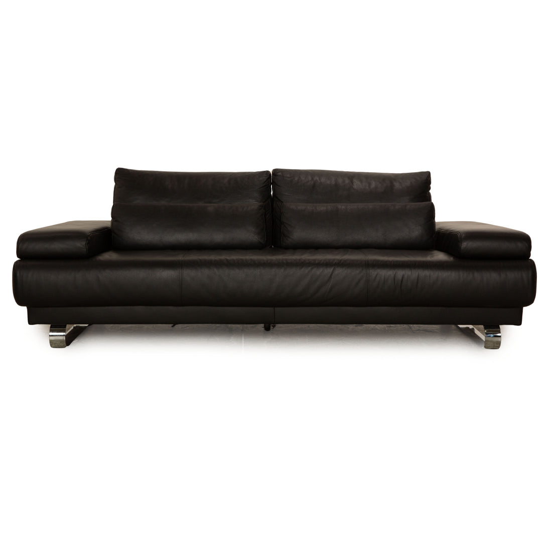 Ewald Schillig Harry Leather Three Seater Black Manual Function