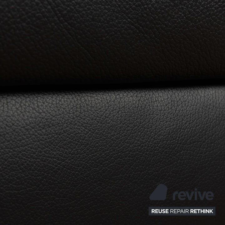 Ewald Schillig Harry Leder Dreisitzer Sofa Couch Schwarz manuelle Funktion