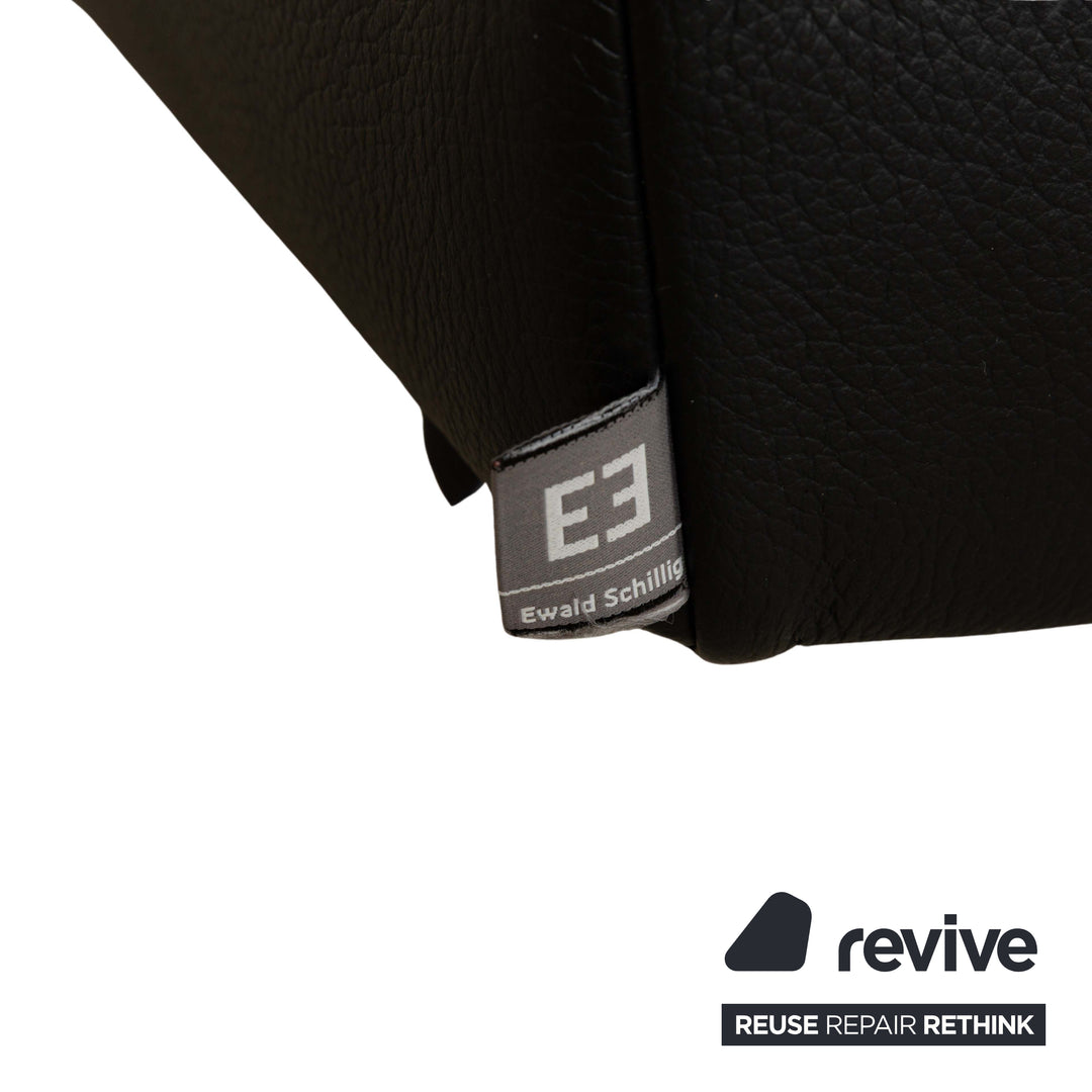 Ewald Schillig Harry Leder Dreisitzer Sofa Couch Schwarz manuelle Funktion