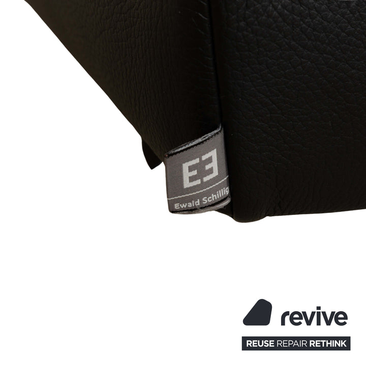 Ewald Schillig Harry Leder Dreisitzer Sofa Couch Schwarz manuelle Funktion