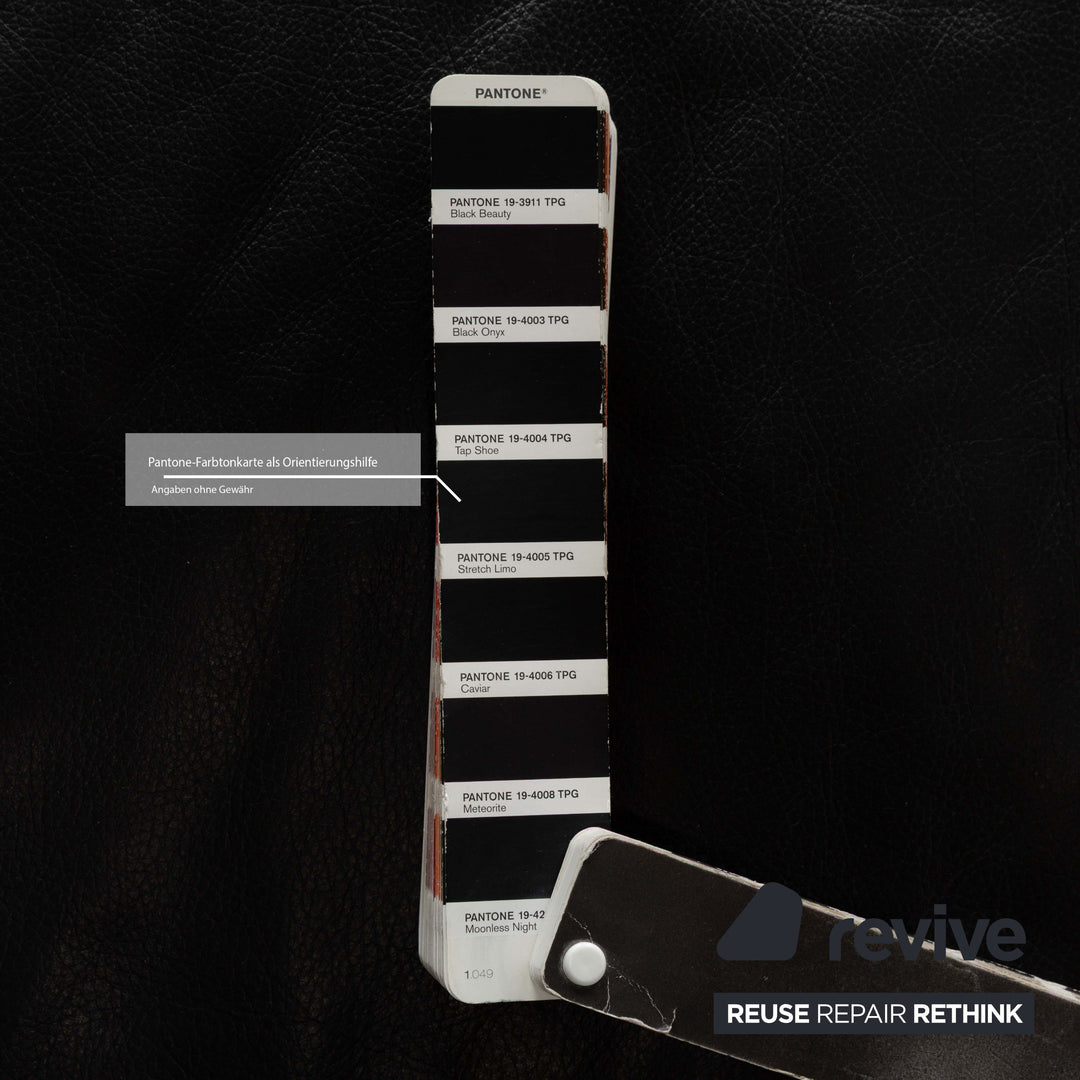 Ewald Schillig Harry Leder Dreisitzer Sofa Couch Schwarz manuelle Funktion