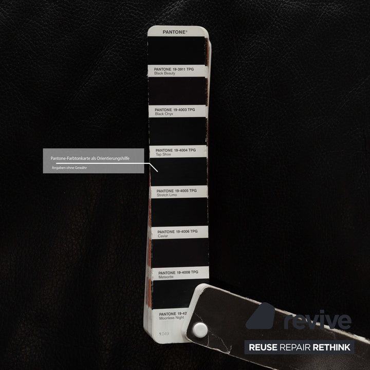 Ewald Schillig Harry Leder Dreisitzer Sofa Couch Schwarz manuelle Funktion