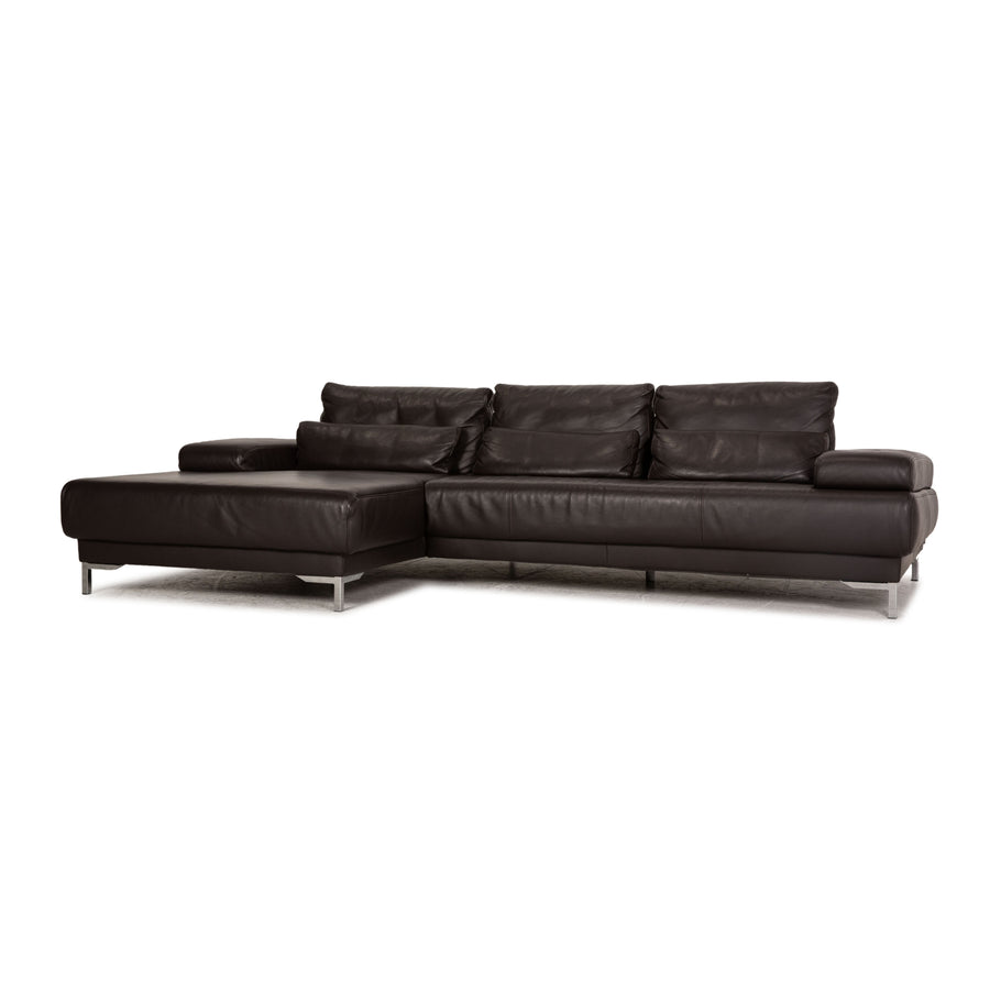Ewald Schillig Harry Canapé d'angle en cuir Marron Fonction canapé