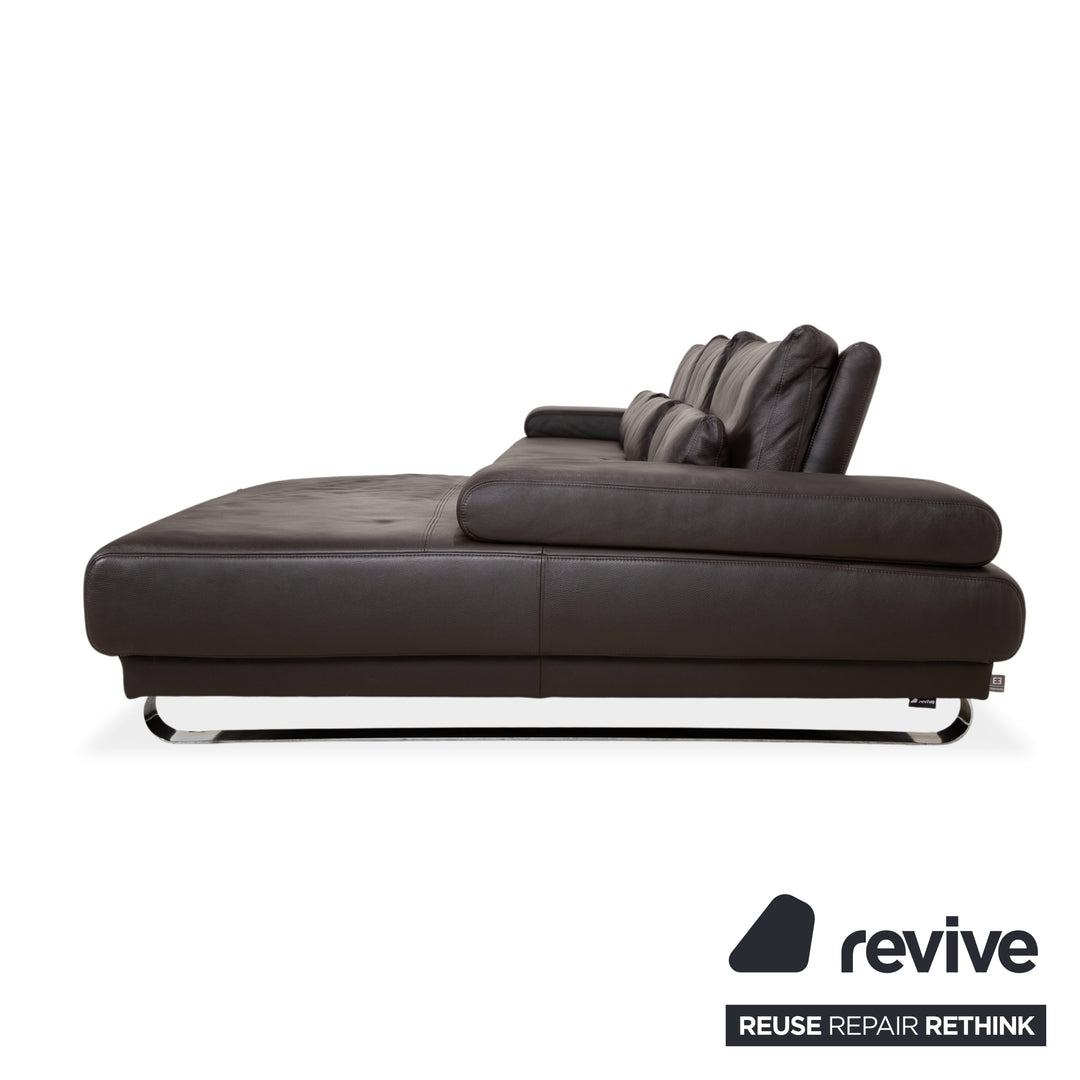 Ewald Schillig Harry Leather Corner Sofa Brown Sofa Couch Manual Function