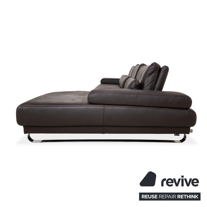 Ewald Schillig Harry Leather Corner Sofa Brown Sofa Couch Manual Function