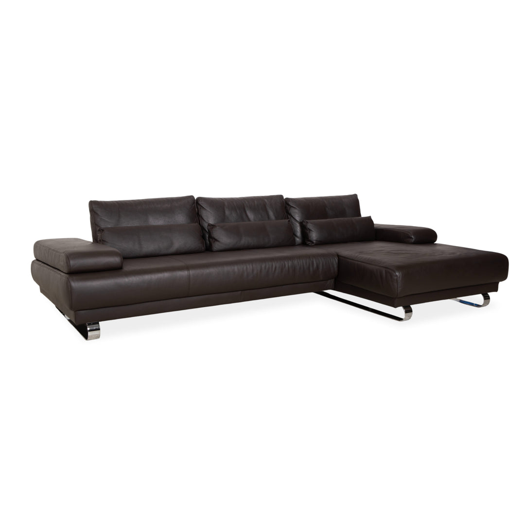 Ewald Schillig Harry Leather Corner Sofa Brown Sofa Couch Manual Function